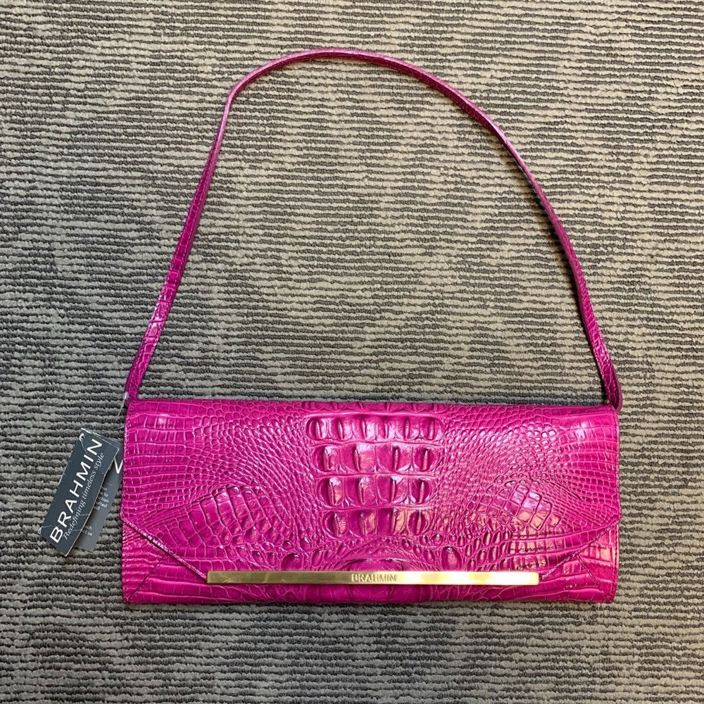 NWT Brahmin Alexis Leather Clutch